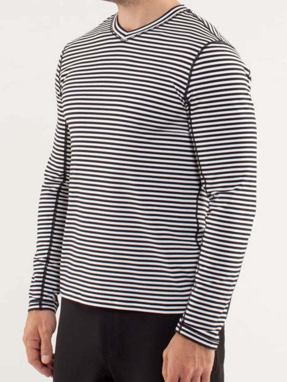 Lululemon Speed Long Sleeve Classic Stripe Black White size XL NWOT - Picture 3 of 9